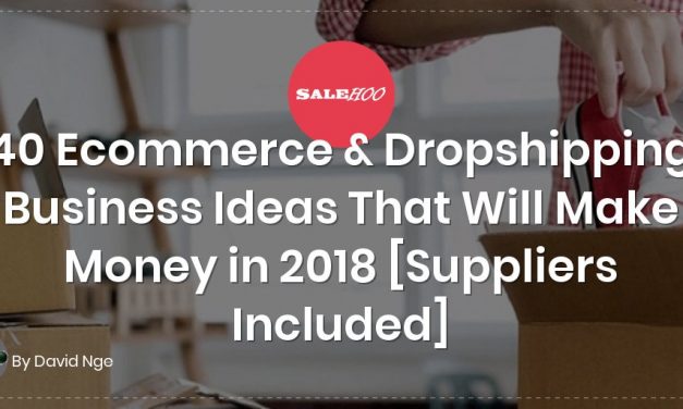 40 Ecommerce & Dropshipping Business Ideas That Will Make Money in 2018 [Suppliers Included]