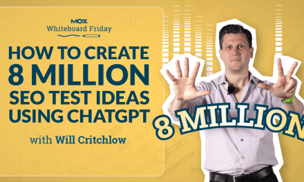 How to Create 8 Million Search engine optimization Check Tips Employing ChatGPT — Whiteboard Friday